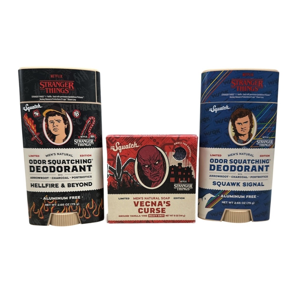 Dr Squatch Stranger Things Hellfire & Beyond Squawk Signal Deodorants Vecna Soap